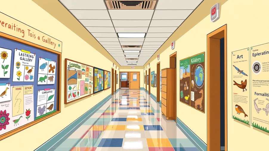 Školní chodba – prostor pro učení a inspiraci.